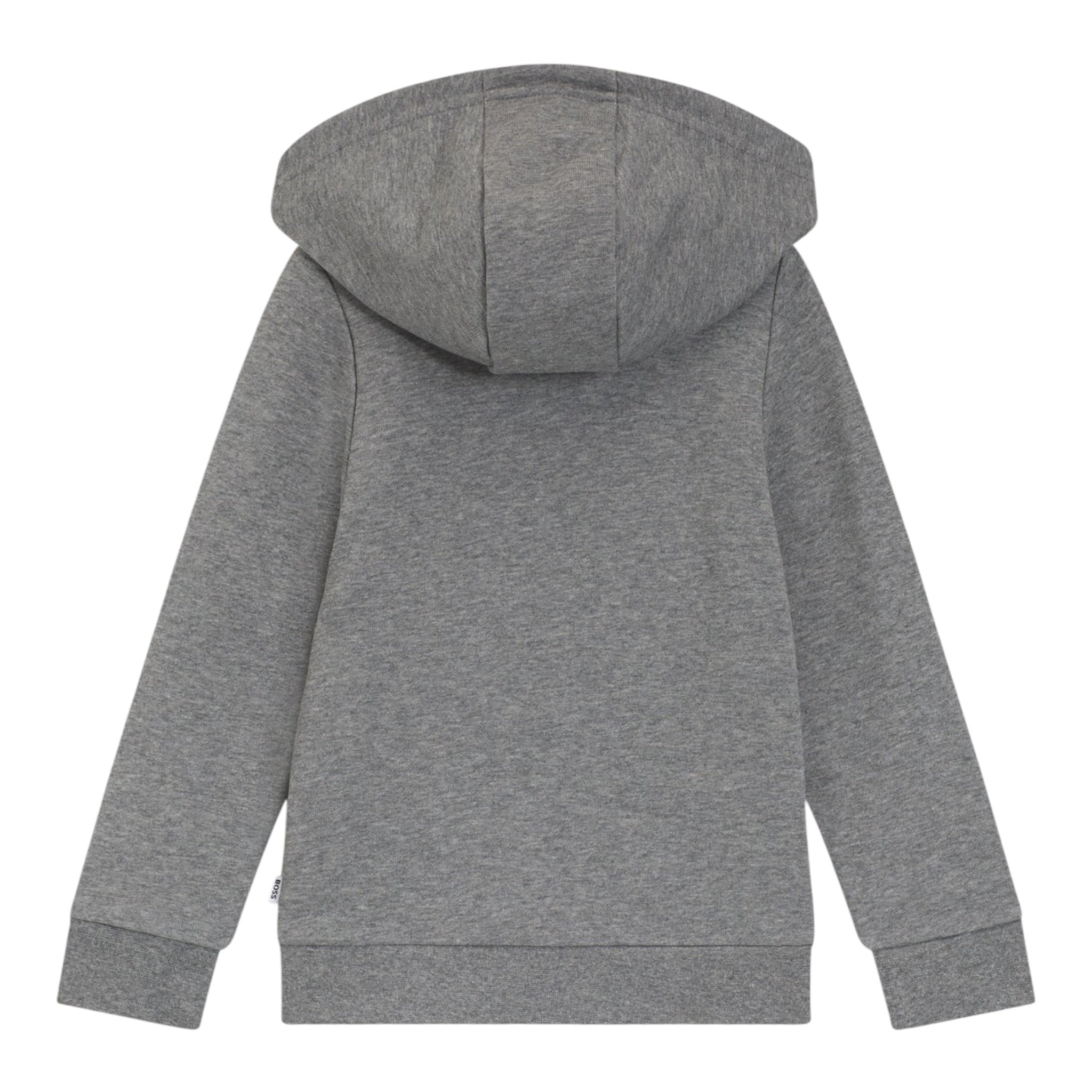 Boss Felpa tinta unita con Zip E Cappuccio Grigio per Bambino J52320 GRIGIO BOSS 