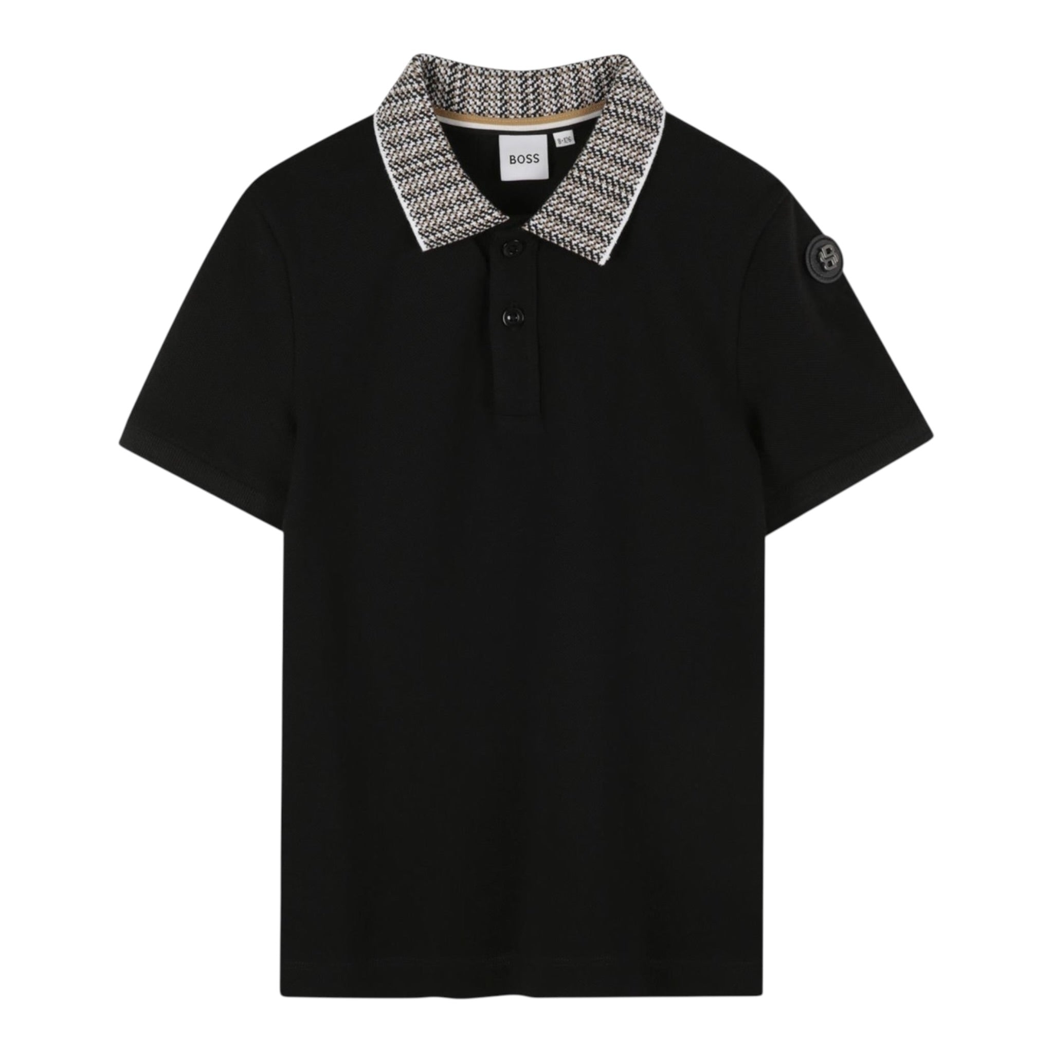 Boss Polo tinta unita con Colletto In Contrasto Nero per Bambino J52341 NERO BOSS 