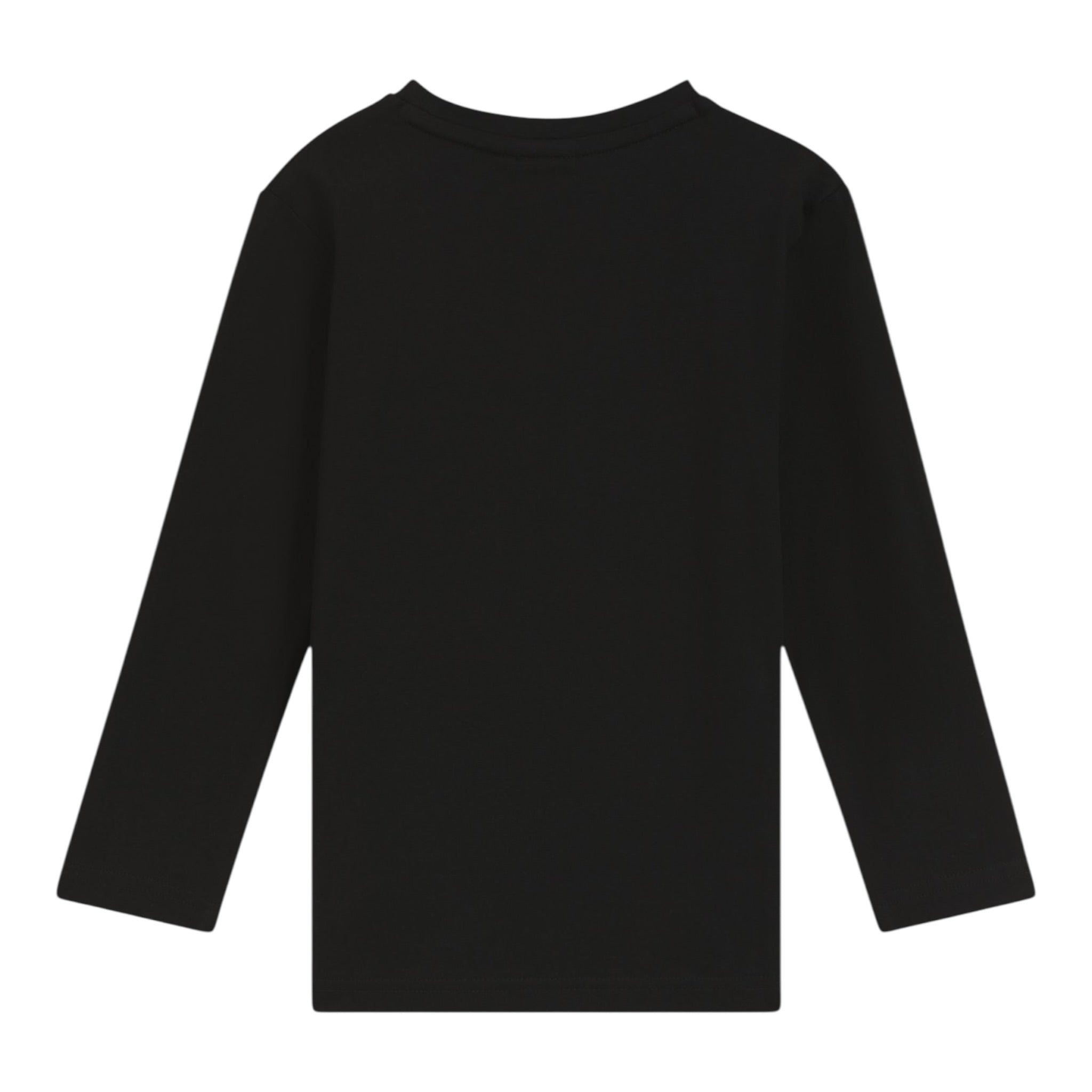Boss Shirt Girocollo tinta unita con Stampa Nero per Bambino J52376 NERO BOSS 