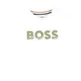 Boss Shirt Girocollo tinta unita con Stampa Bianco per Neonato J52467 BIANCO BOSS 
