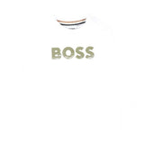 Boss Shirt Girocollo tinta unita con Stampa Bianco per Neonato J52467 BIANCO BOSS 