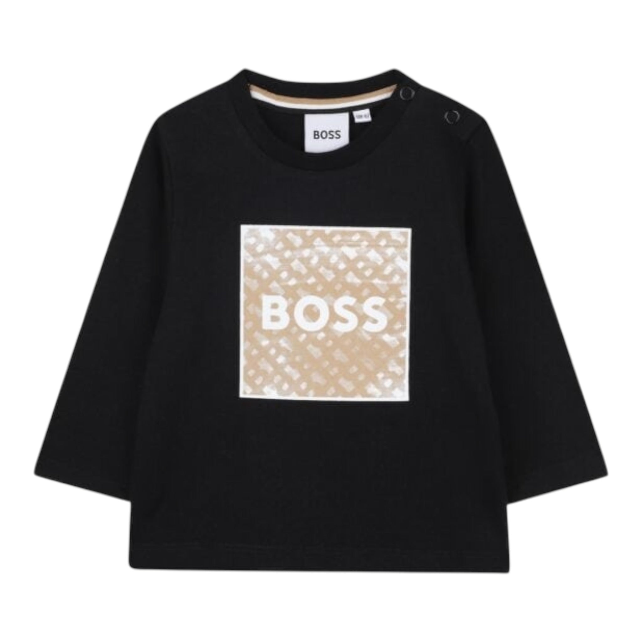 Boss Shirt tinta unita con Logo Nero per Neonato J52715 NERO BOSS 