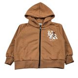 Brian Rush Felpa con Zip E Cappuccio tinta unita Cammello per Neonato 4225N CAMMELLO BRIAN RUSH 