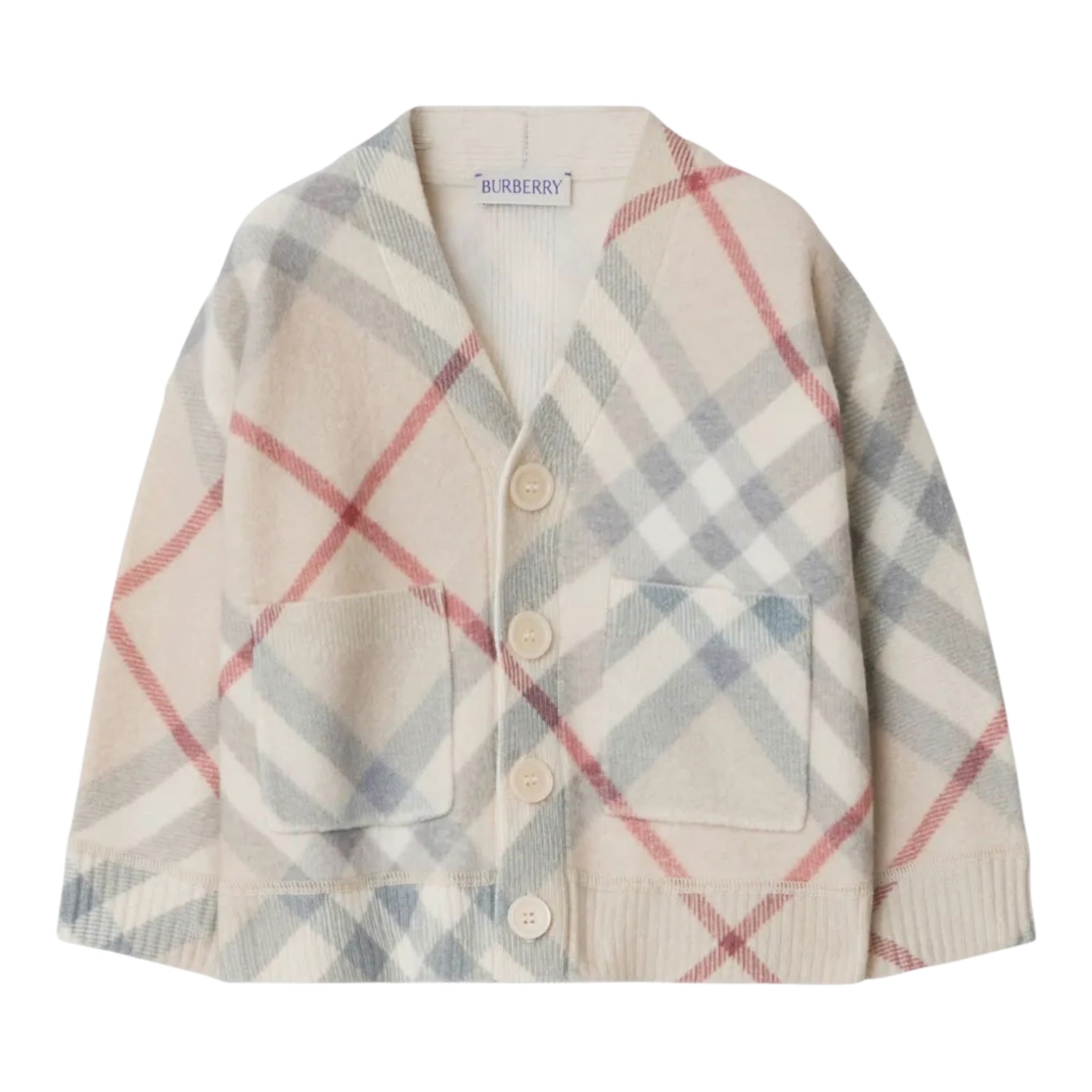 Burberry Cardigan tinta unita con Fantasia Beige per Neonata 8093117 BEIGE BURBERRY 