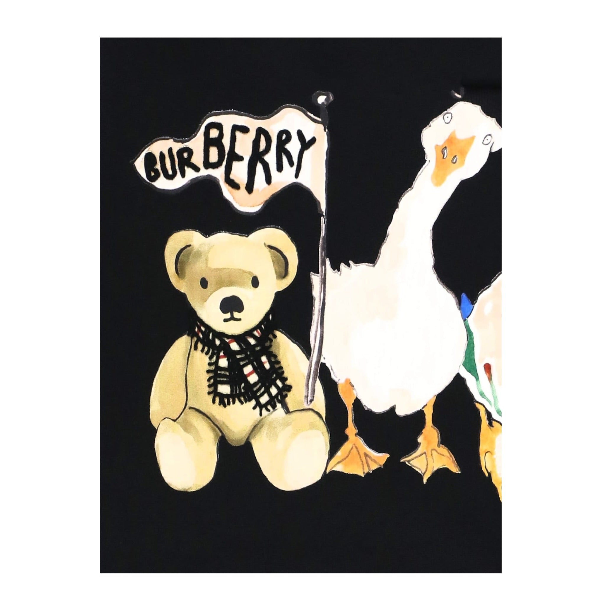 Burberry Felpa Chiusa Girocollo tinta unita con Stampa Nero per Neonato 8112508 NERO BURBERRY 