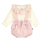 Calamaro Completo Pz Salopette-Shirt con Colletto Rosa per Neonata 11178 ROSA CALAMARO 