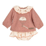 Calamaro Completo 2Pz Maglia-Coulotte Salmone per Neonata 11182 SALMONE CALAMARO 