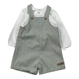 Calamaro Completo 2Pz Camicia-Salopette Bicolore Bianco/Verde per Neonato 11250 BIANCO/VERDE CALAMARO 