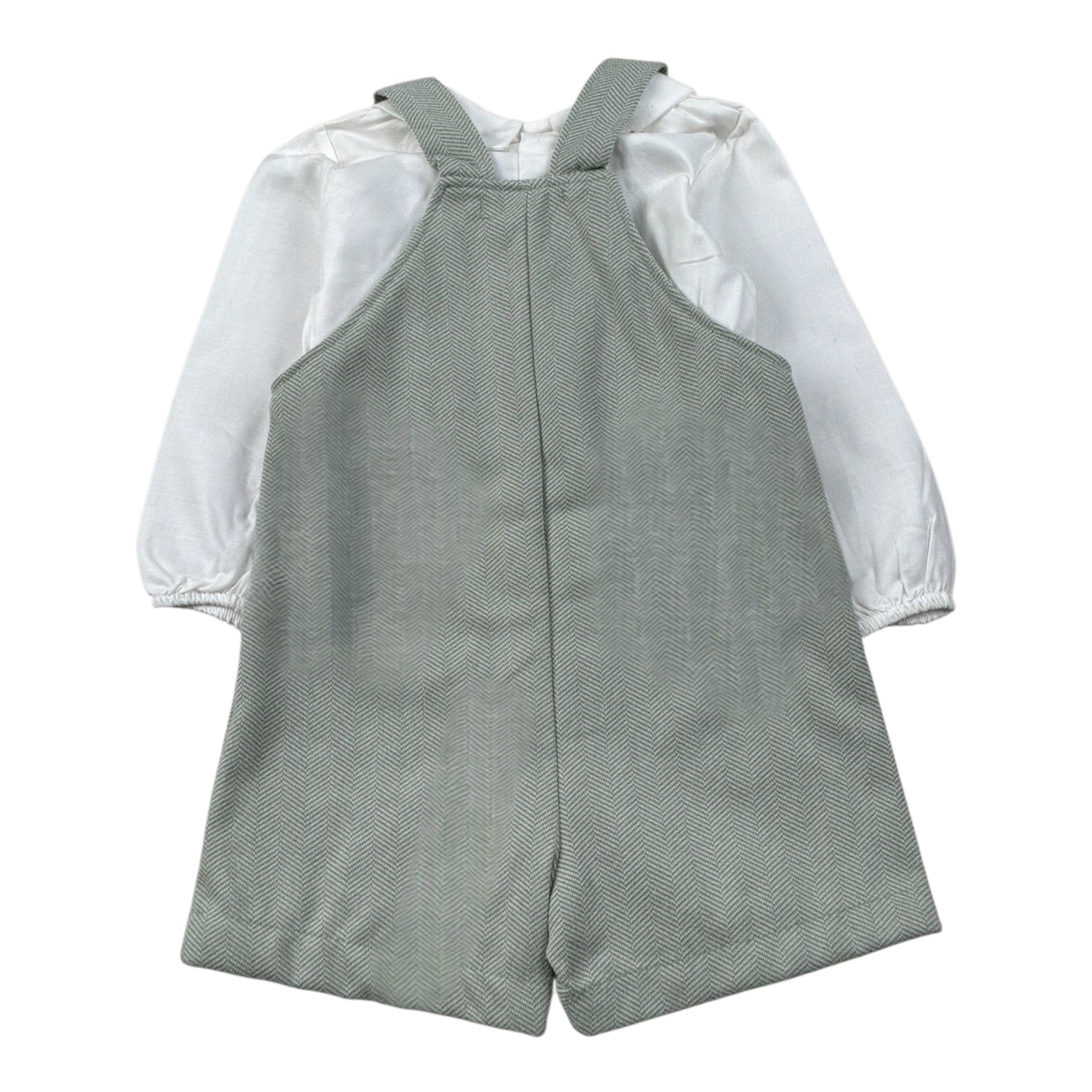 Calamaro Completo 2Pz Camicia-Salopette Bicolore Bianco/Verde per Bambino 11250J BIANCO/VERDE CALAMARO 