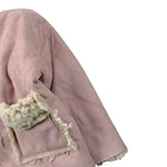 Calamaro Cappotto tinta unita con Cappuccio E Pelliccia Rosa per Neonata 14020 ROSA CALAMARO 