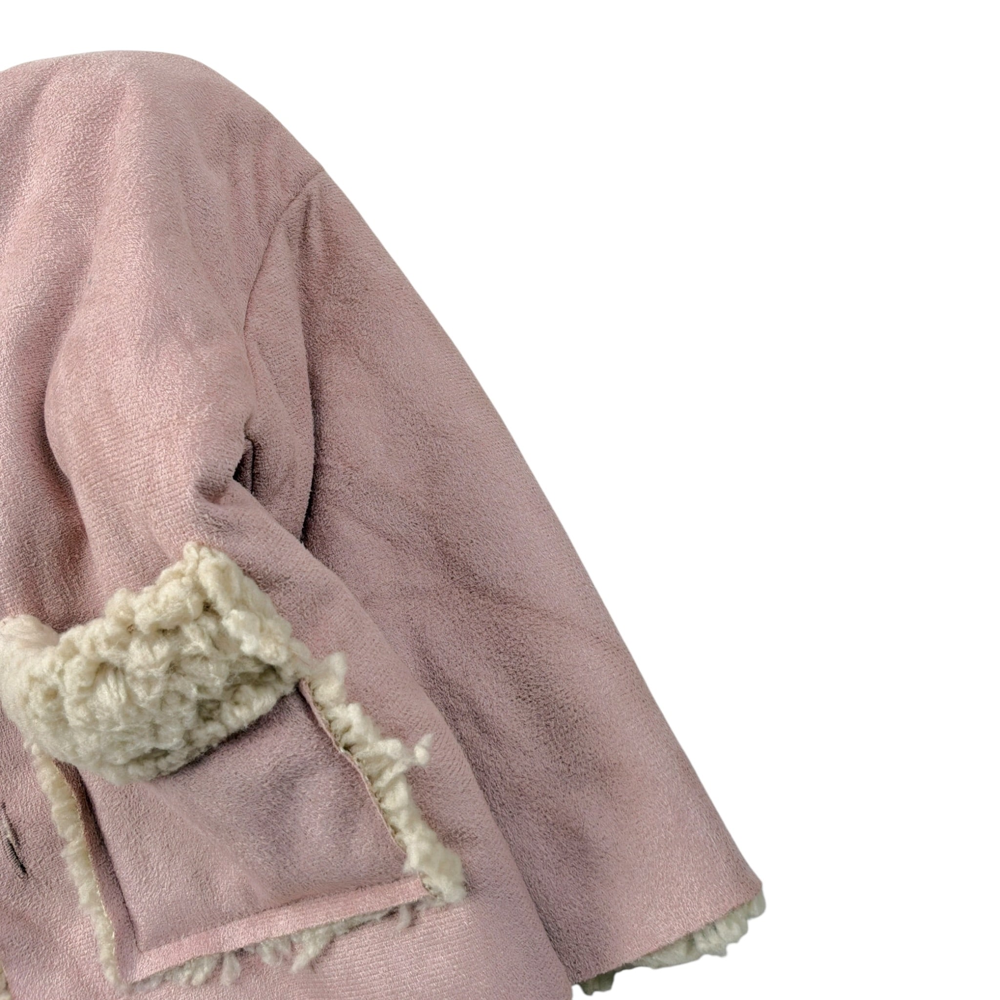 Calamaro Cappotto tinta unita con Cappuccio E Pelliccia Rosa per Neonata 14020 ROSA CALAMARO 