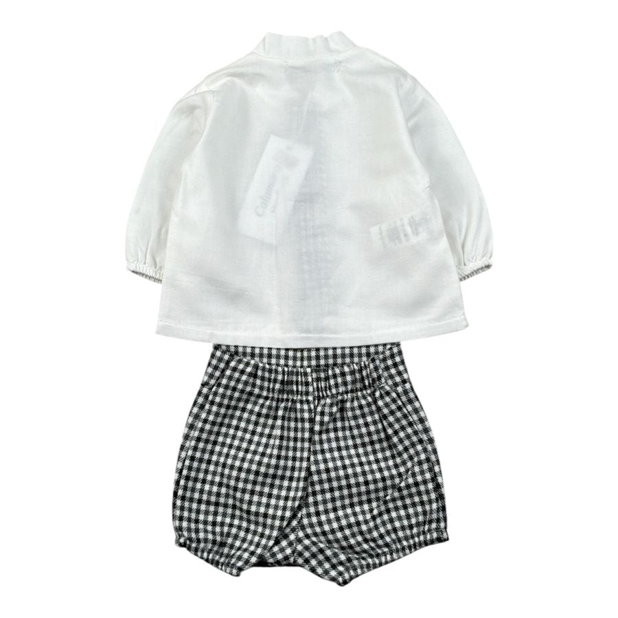 Calamaro Completo 2Pz Camicia-Coulotte Bicolore Bianco/Nero per Neonato 17686 BIANCO/NERO CALAMARO 