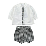 Calamaro Completo 2Pz Camicia-Coulotte Bicolore Bianco/Nero per Neonato 17686 BIANCO/NERO CALAMARO 