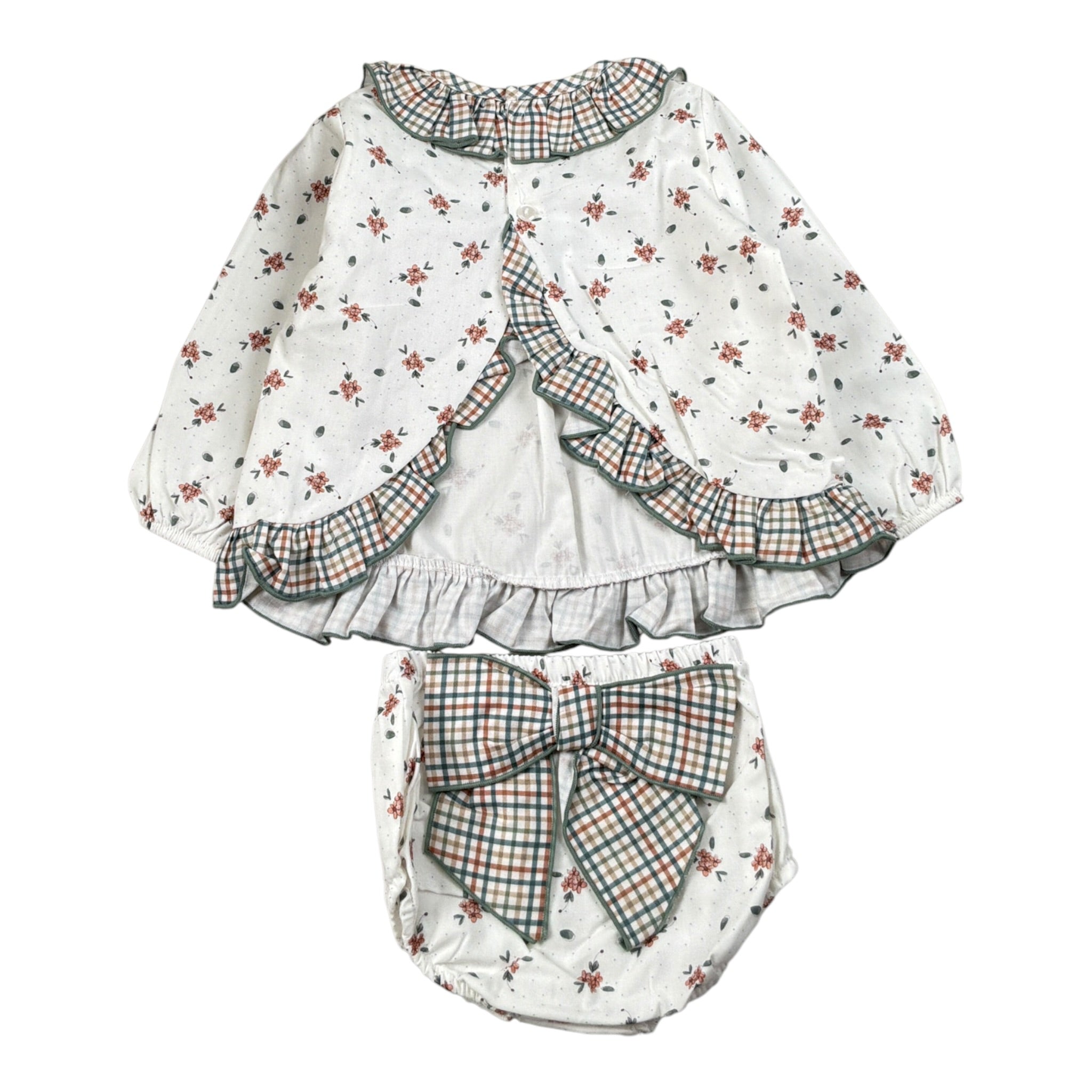 Calamaro Completo 2Pz Camicia-Coulotte tinta unita con Stampa Bianco per Neonata 22098 BIANCO CALAMARO 