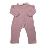 Calamaro Tutina tinta unita con Colletto Rosa per Neonata 32502 ROSA CALAMARO 