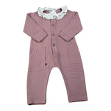 Calamaro Tutina tinta unita con Colletto Rosa per Neonata 32502 ROSA CALAMARO 