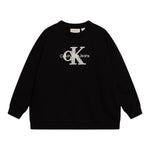 Calvin Klein Felpa tinta unita con Logo Nero per Bambina 02738 NERO CALVIN KLEIN 