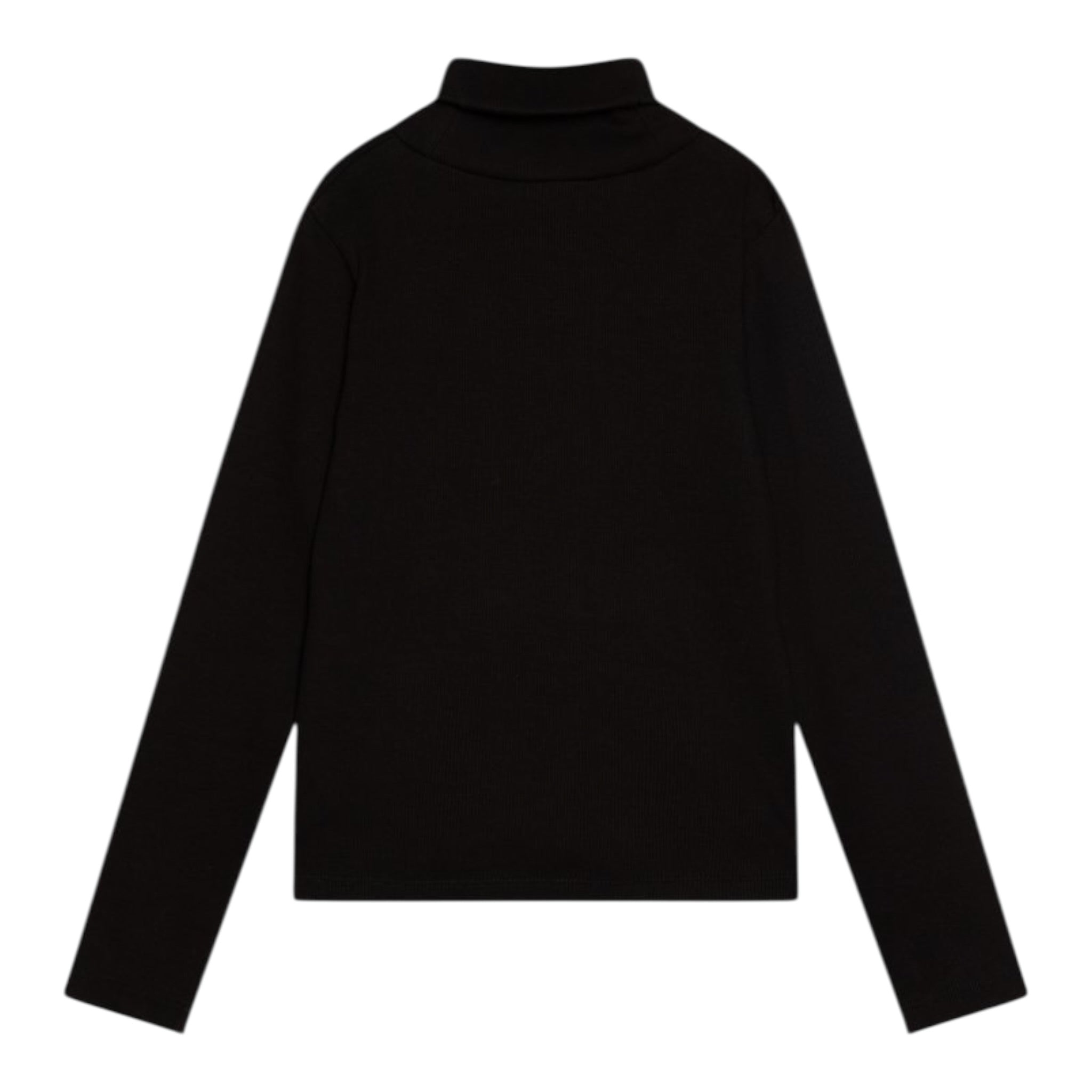 Calvin Klein Maglia tinta unita Collo Alto con Logo Nero per Bambina IG0IG02808 NERO CALVIN KLEIN 