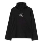 Calvin Klein Shirt Collo Alto tinta unita con Logo Nero per Bambina IG0IG02811 NERO CALVIN KLEIN 