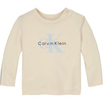 Calvin Klein Shirt Girocollo tinta unita con Logo Panna per Neonato IN0IN00335 PANNA CALVIN KLEIN 