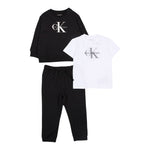 Calvin Klein Completo 3 Pezzi Felpa-T-Shirt-Pantalone Nero per Neonato IN0IN00336 NERO CALVIN KLEIN 