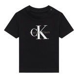 Calvin Klein T-Shirt Girocollo tinta unita con Logo Nero per Bambino IU0IU00715 NERO CALVIN KLEIN 