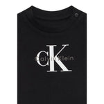 Calvin Klein T-Shirt Girocollo tinta unita con Logo Nero per Bambino IU0IU00715 NERO CALVIN KLEIN 