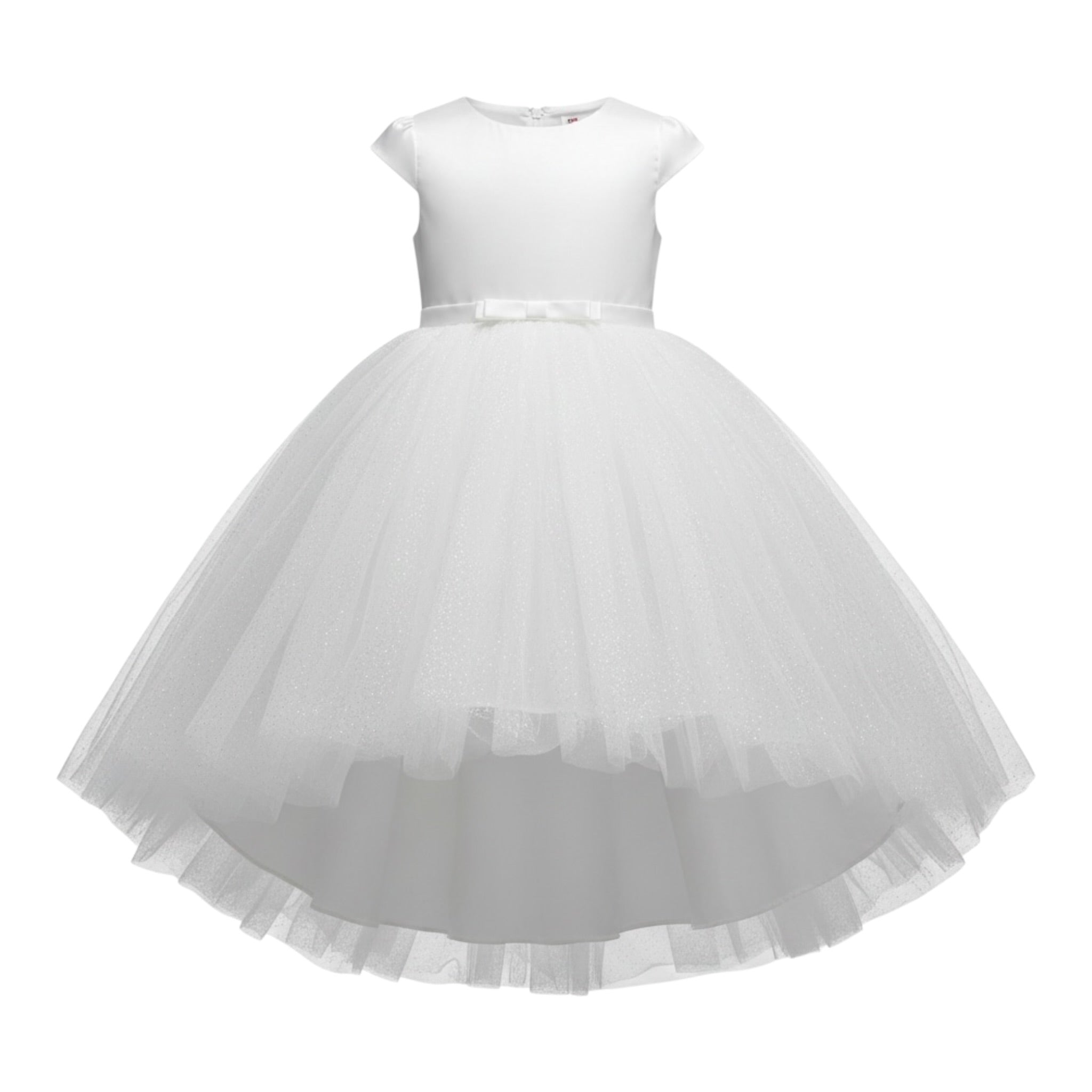 Carlo Pignatelli Abito Cerimonia tinta unita con Tulle Bianco per Bambina ABC3117CF BIANCO CARLO PIGNATELLI 