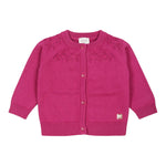 Carre'Ment Beau Cardigan tinta unita con Ricami Fuxia per Neonata Y30211 FUXIA CARRE'MENT BEAU 