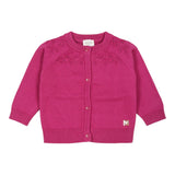 Carre'Ment Beau Cardigan tinta unita con Ricami Fuxia per Bambina Y30211J FUXIA CARRE'MENT BEAU 