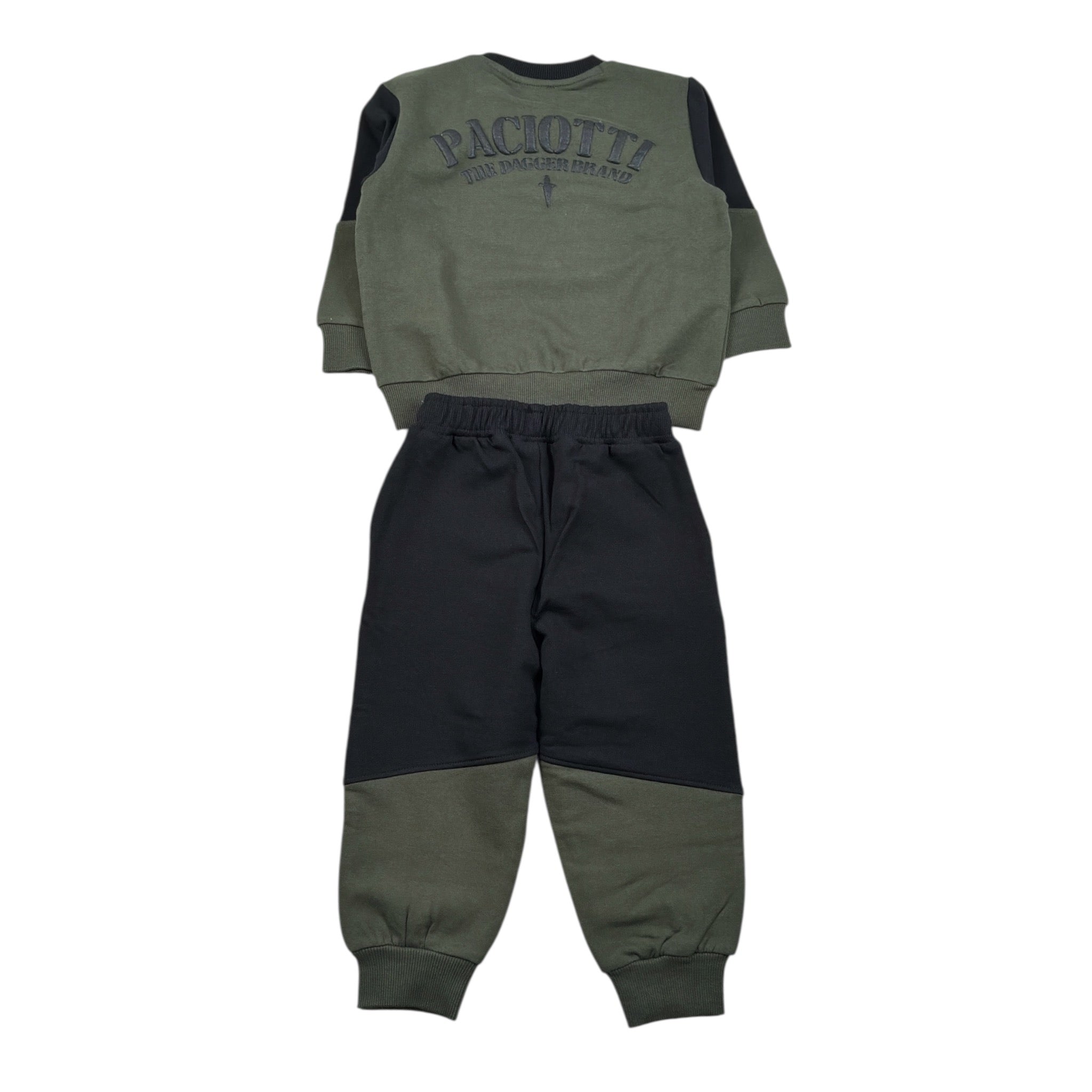Cesare Paciotti Completo 2Pz Bicolore Felpa-Pantalone Nero/Verde per Neonato COMP6301JN NERO/VERDE CESARE PACIOTTI 