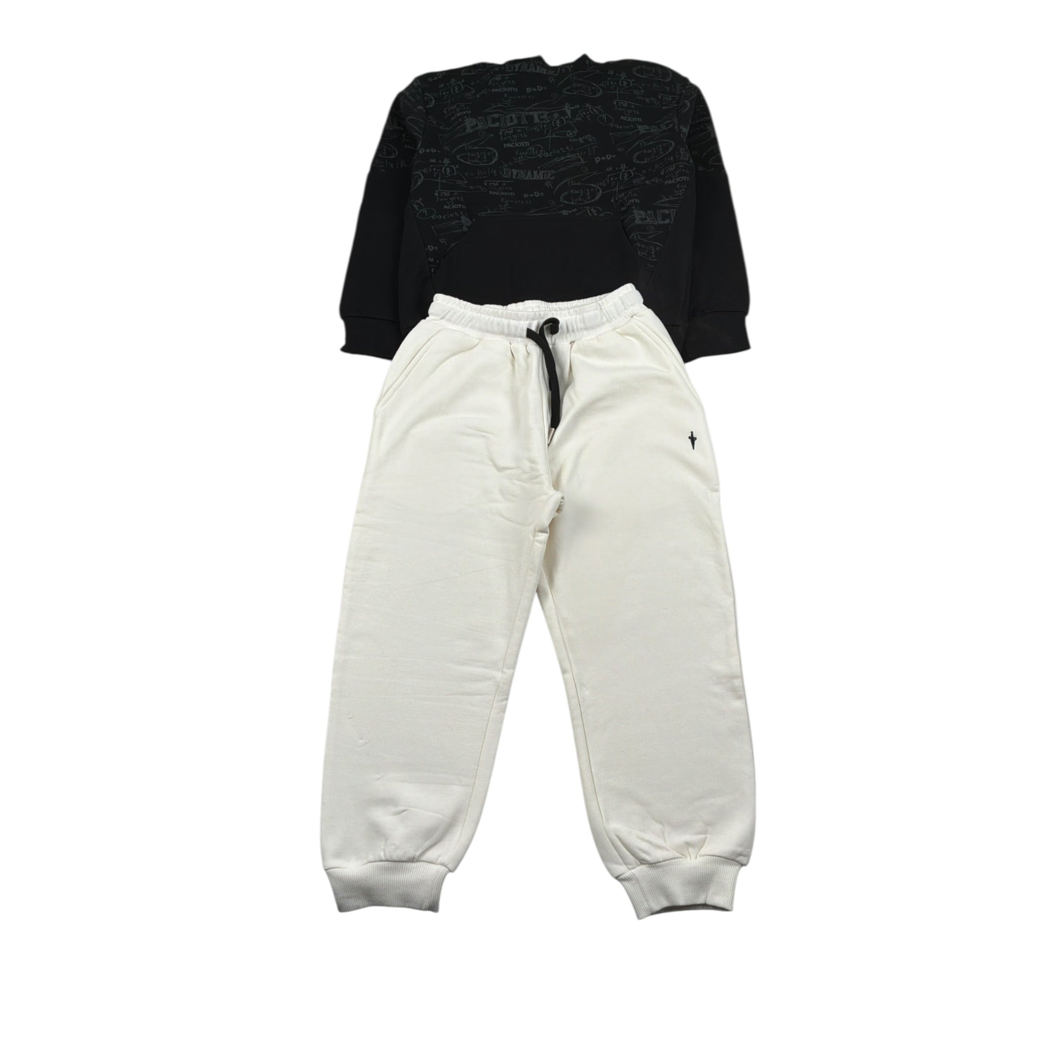 Cesare Paciotti Completo 2Pz Felpa-Pantalone Bicolore Nero/Bianco per Bambino COMP6307J NERO/BIANCO CESARE PACIOTTI 