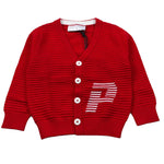 Cesare Paciotti Cardigan tinta unita con Stampa Rosso per Neonato MGP6360BN ROSSO CESARE PACIOTTI 