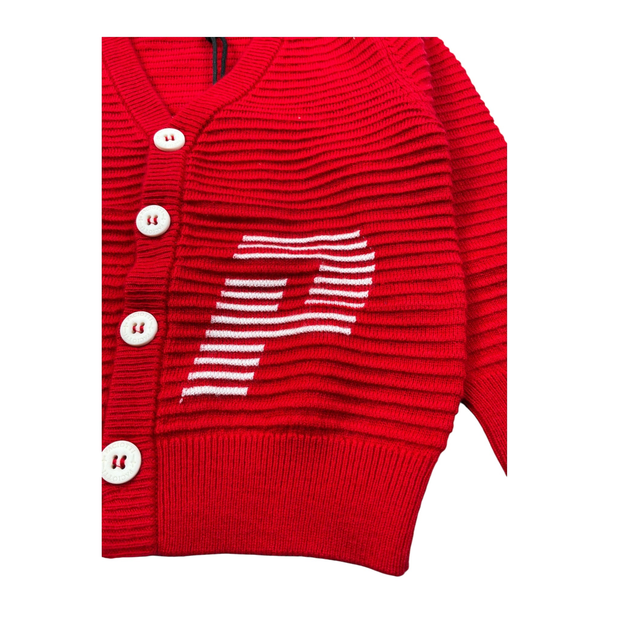 Cesare Paciotti Cardigan tinta unita con Stampa Rosso per Neonato MGP6360BN ROSSO CESARE PACIOTTI 