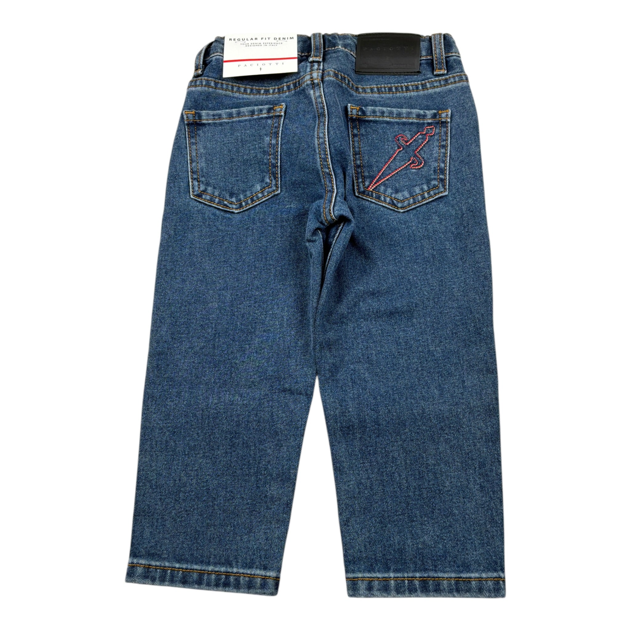 Cesare Paciotti Jeans tinta unita con Girovita Regolabile Blu per Bambino PTP6364B BLU CESARE PACIOTTI 