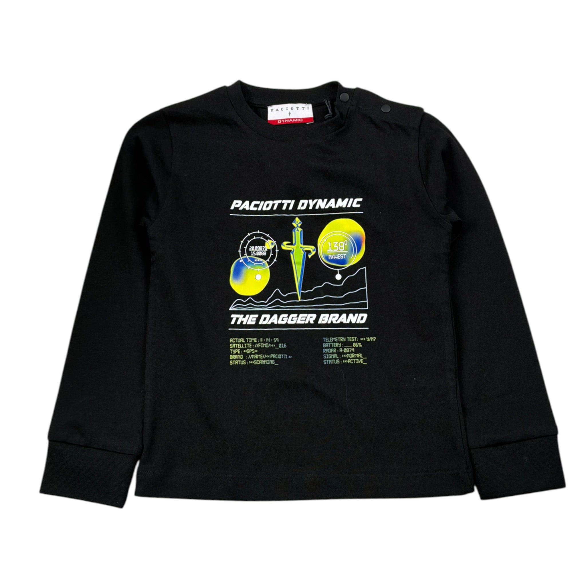 Cesare Paciotti Shirt Girocollo tinta unita con Stampa Nero per Neonato TSP6314BXN NERO CESARE PACIOTTI 