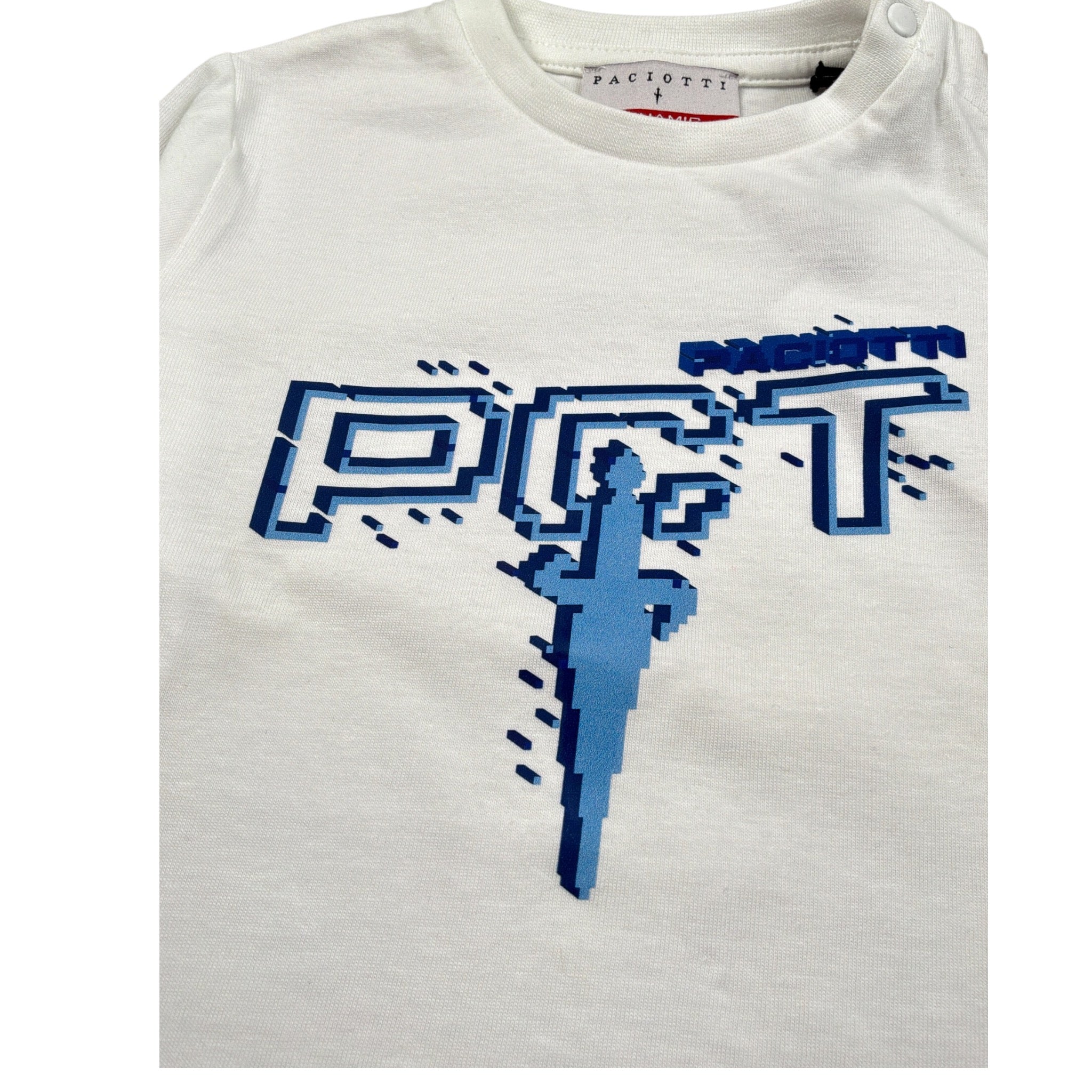 Cesare Paciotti Shirt Girocollo tinta unita con Stampa Bianco per Neonato TSP6320B BIANCO CESARE PACIOTTI 