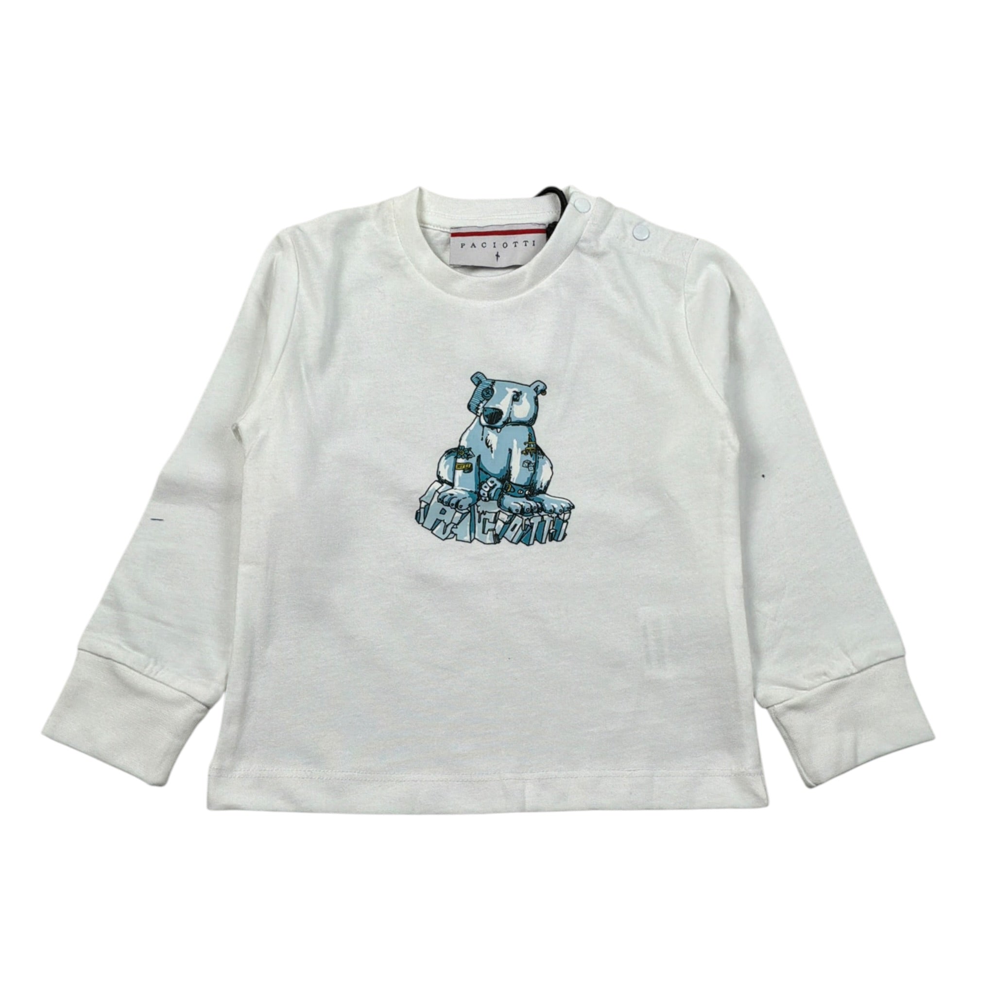 Cesare Paciotti Shirt Girocollo tinta unita con Stampa Bianco per Neonato TSP6361B BIANCO CESARE PACIOTTI 