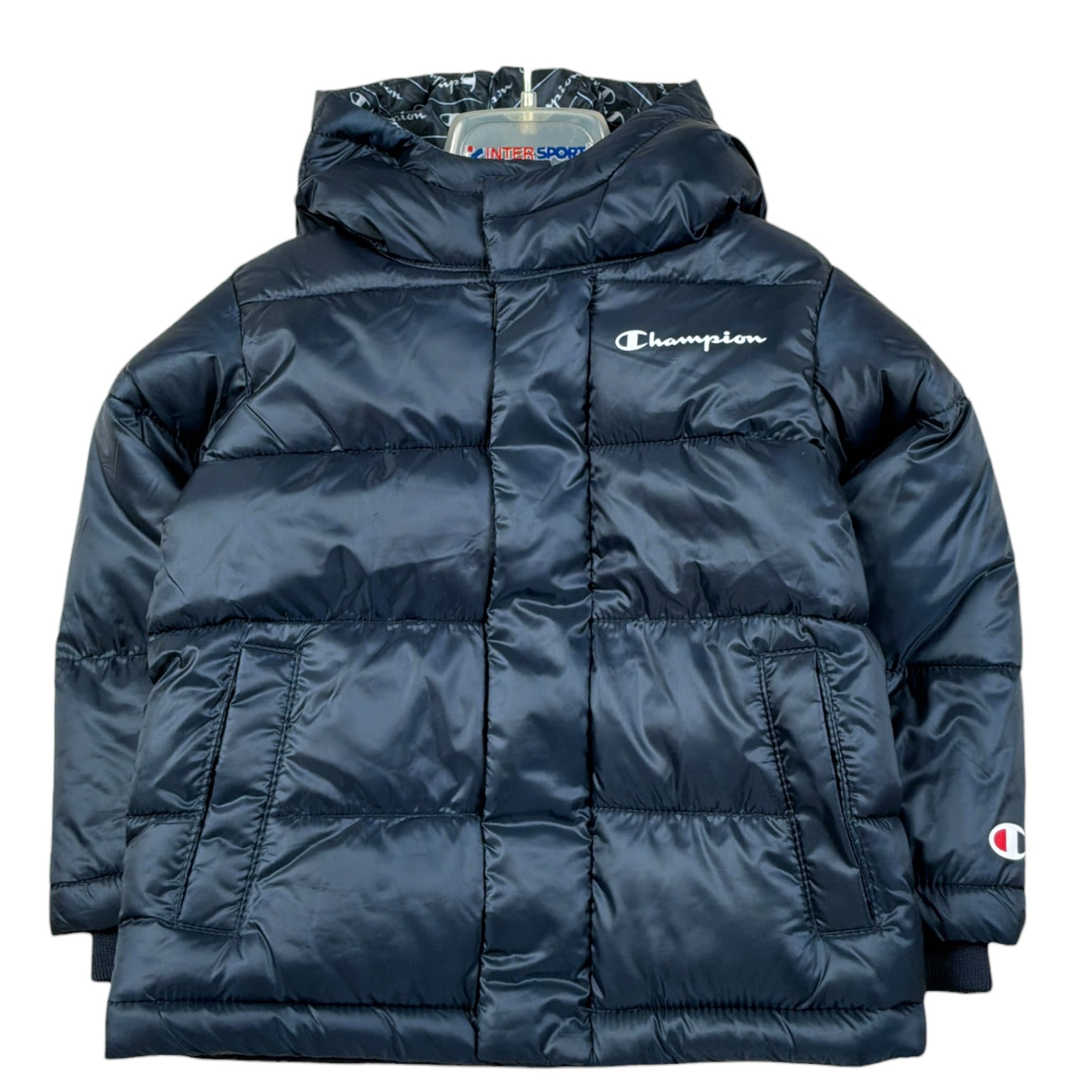 Champion Giubbino tinta unita con Zip E Cappuccio Blu per Neonato 306202 BLU CHAMPION 