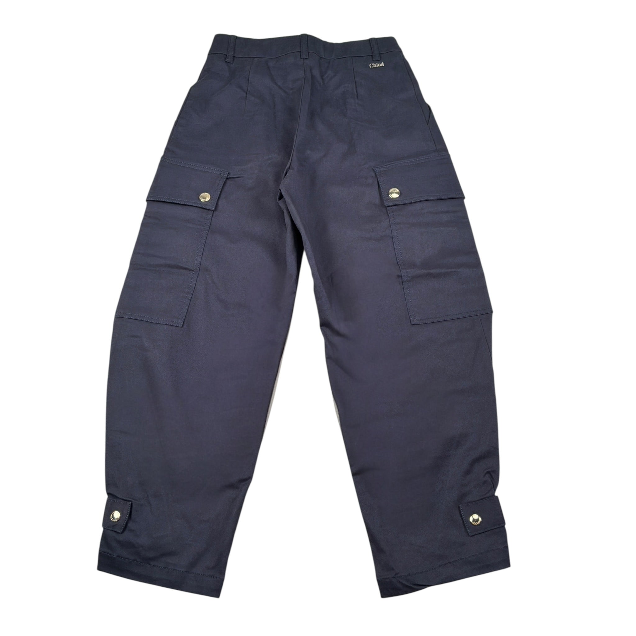 Chloe' Pantalone tinta unita con Girovita Regolabile Blu per Bambina C20381 BLU CHLOE' 
