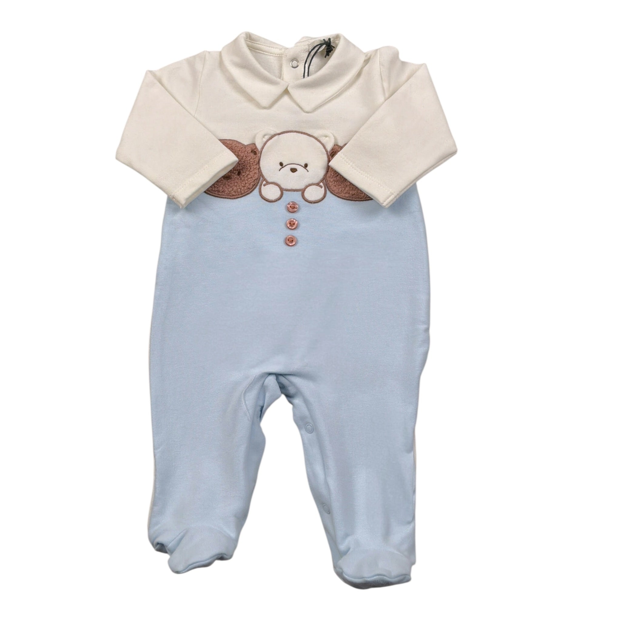 Ciccino Tutina Bicolore con Stampa Azzurro per Neonato CCB049 AZZURRO CICCINO 