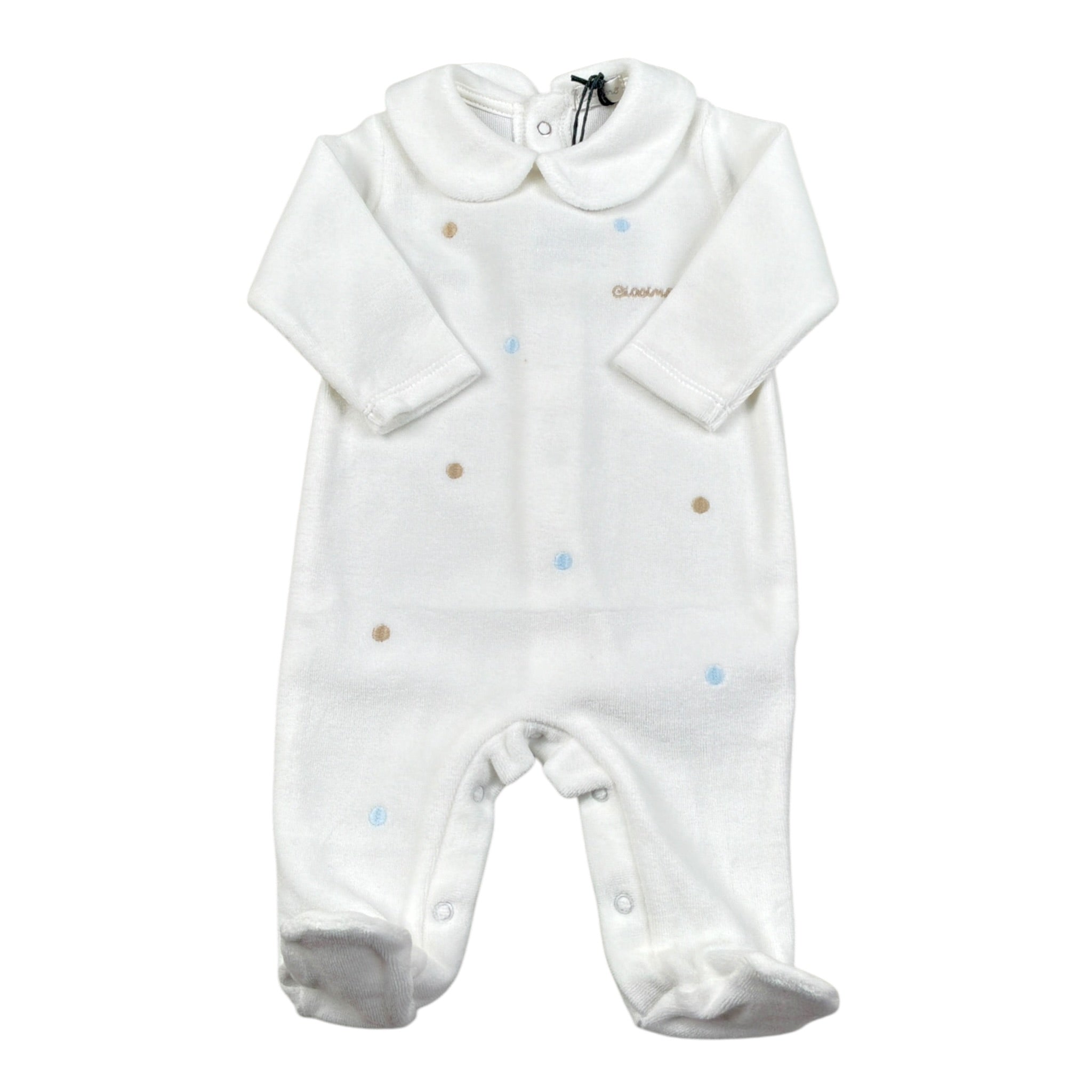 Ciccino Tutina tinta unita con Stampa Bianco per Neonato CCB0513 BIANCO CICCINO 