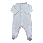 Ciccino Tutina Bicolore con Ricami Bianco/Rosa per Neonata CCG0634 BIANCO/ROSA CICCINO 
