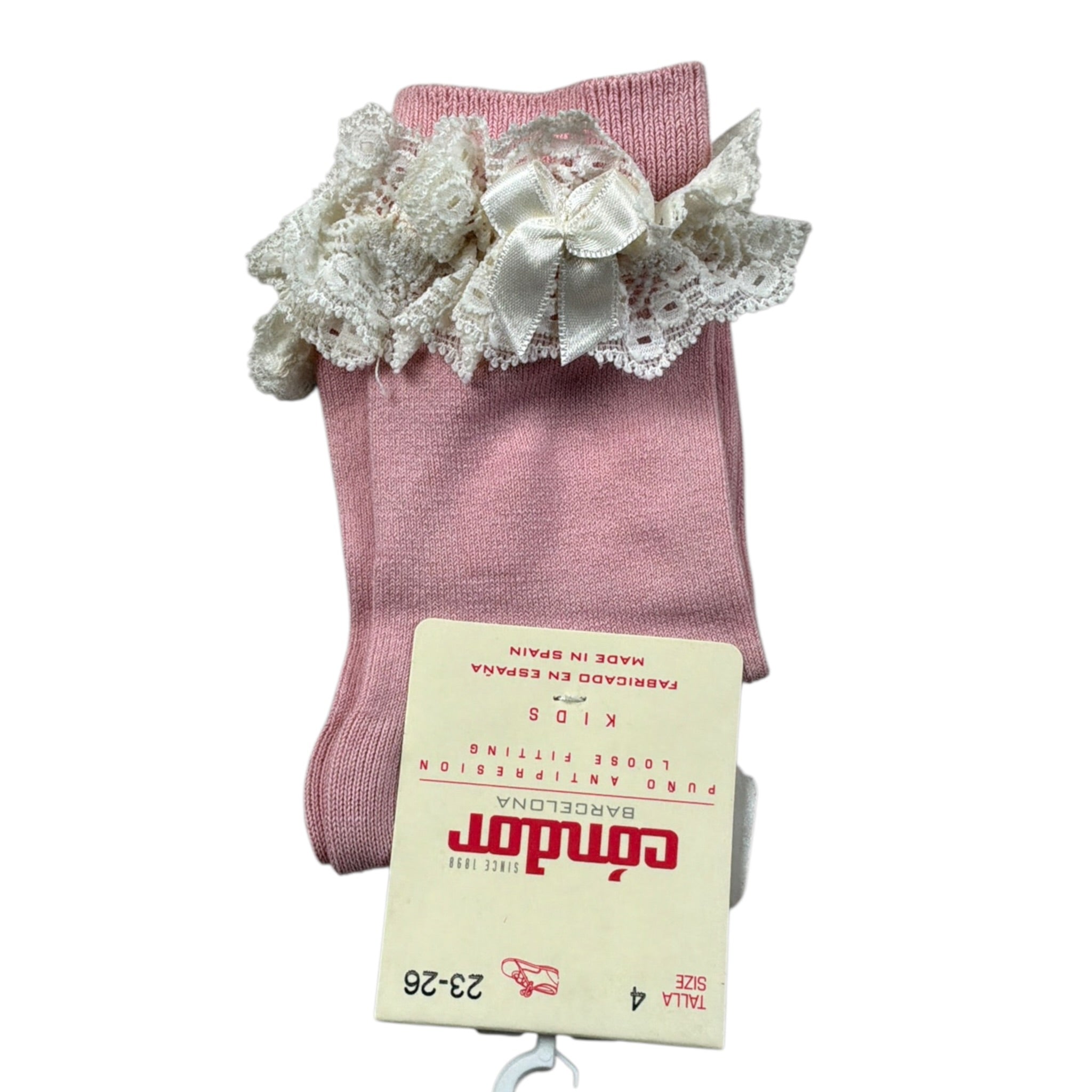 Cnd Calzini tinta unita con Ricami Rosa per Bambina 2484X ROSA CND 