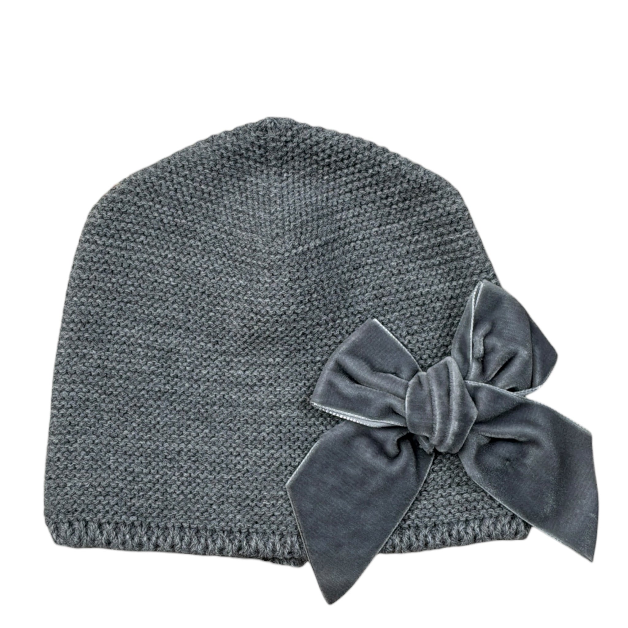 Cnd Cappello tinta unita con Fiocco Grigio per Neonata 50036011X GRIGIO CND 
