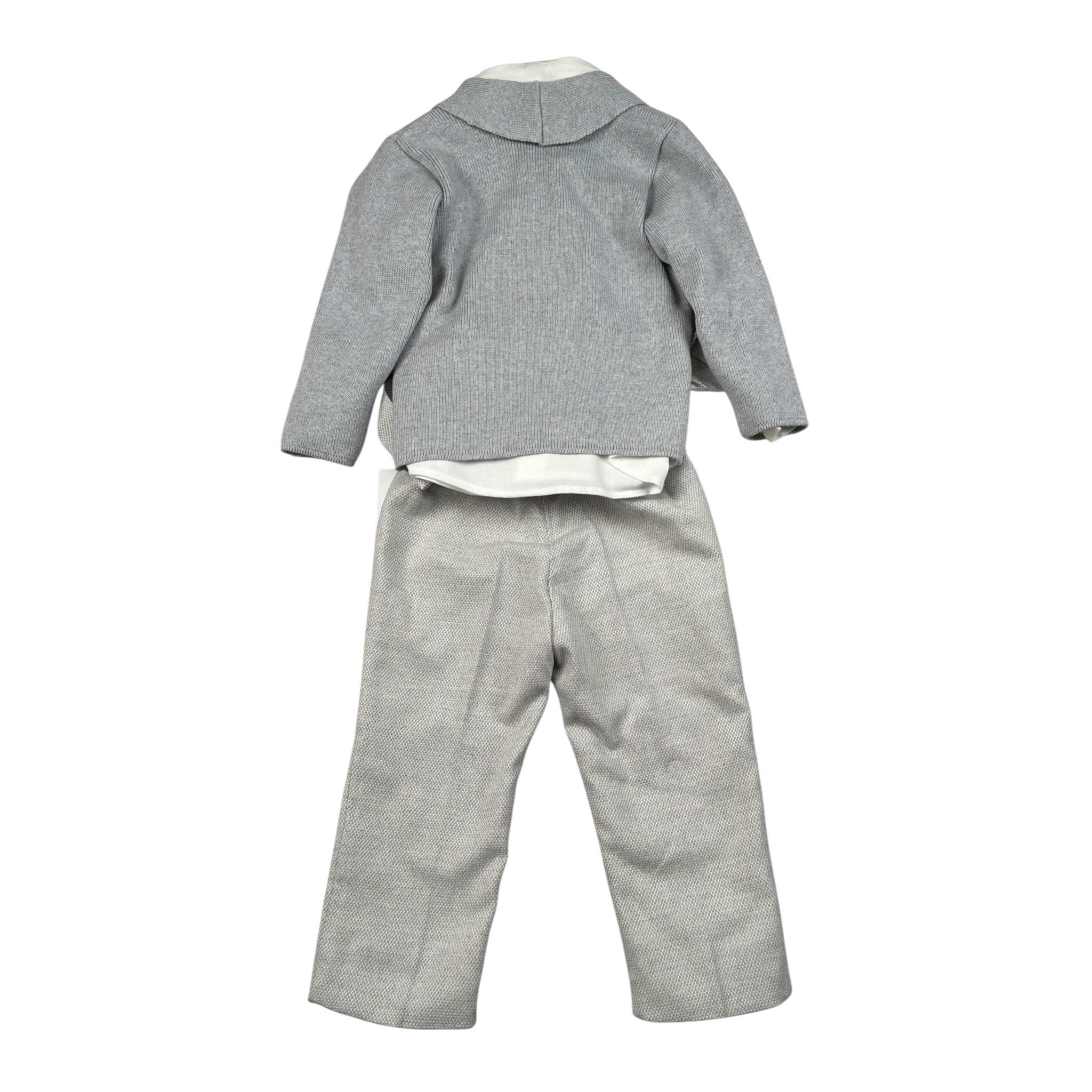 Colori Chiari Completo 4 Pezzi Camicia-Papillon-Bermuda-Giacca Grigio per Neonato MN407235 GRIGIO COLORI CHIARI 