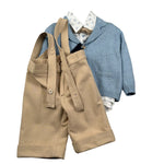 Colori Chiari Completo 4 Pezzi Camicia-Papillon-Bermuda-Cardigan Azzurro per Neonato MN407800 AZZURRO COLORI CHIARI 