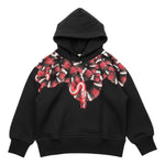 Marcelo Burlon Felpa tinta unita con Cappuccio E Stampa Nero per Bambino F5CMJBHS038 NERO MARCELO BURLON 