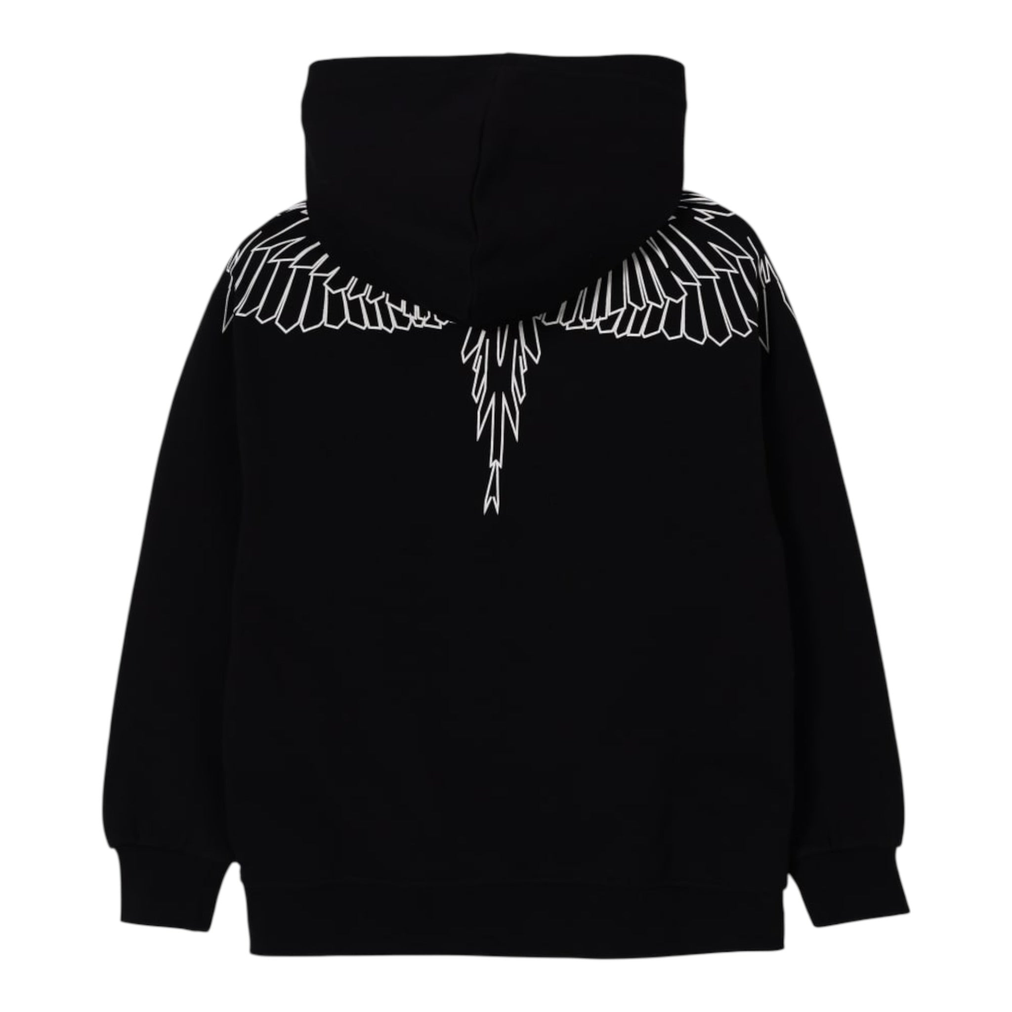 Marcelo Burlon Felpa con Cappuccio tinta unita con Stampa Nero per Bambino F5CMJBHS072 NERO MARCELO BURLON 