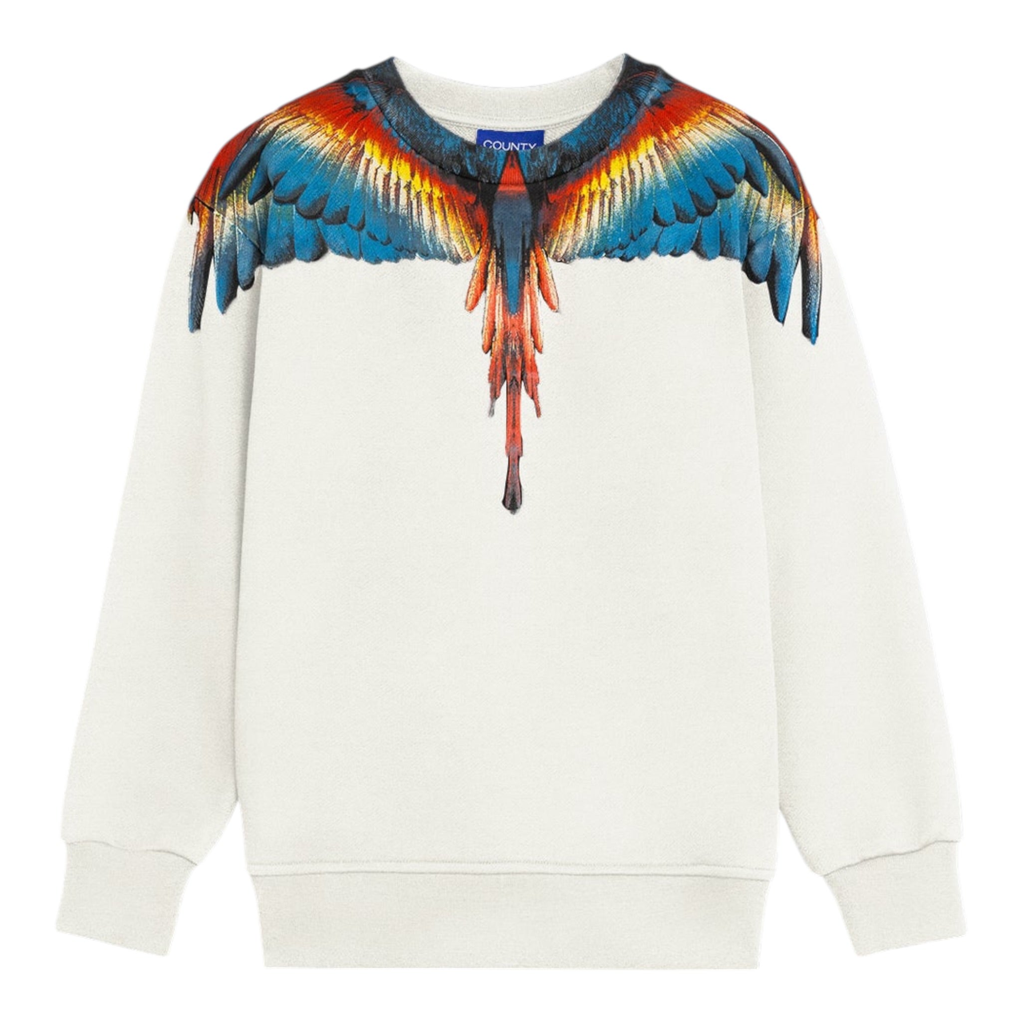Marcelo Burlon Felpa Girocollo tinta unita con Stampa Bianco per Bambino F5CMJBSW059 BIANCO MARCELO BURLON 